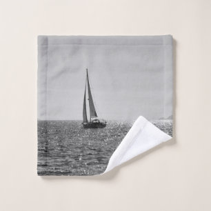 Cool modern photo of sail boat in summer wash cloth