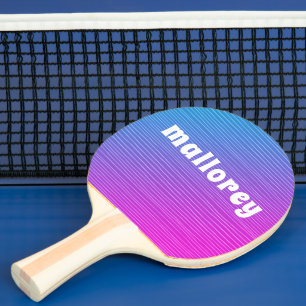 Cool Modern Pink Blue  Personalised Ping Pong Paddle