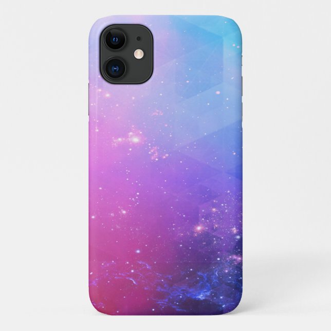 Cool Modern Pink & Blue Space Galaxy Case-Mate iPhone Case (Back)