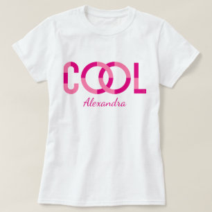 Cool Modern Pink Typography Name Personalised T-Shirt