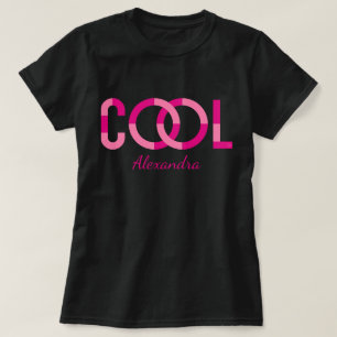 Cool Modern Pink Typography Personalised Name T-Shirt