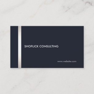 Cool Modern Professional Navy Blue Silver Stripe Business Card