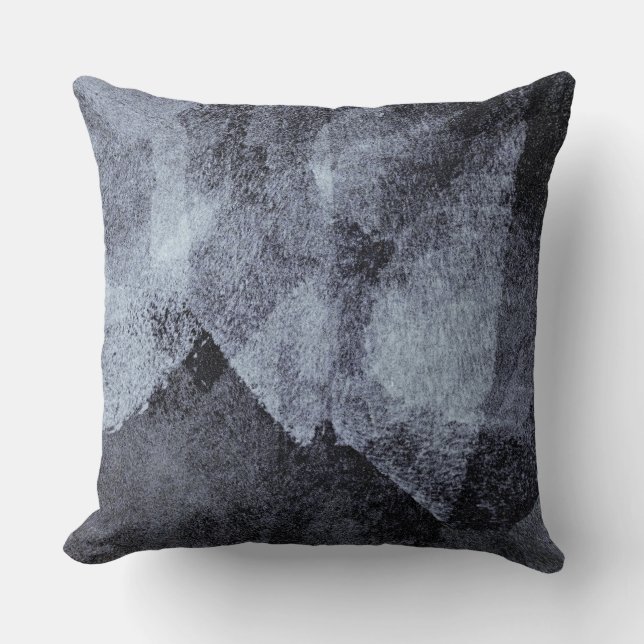 Cool modern purple grey painting art cushion (Front)