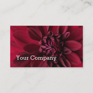 Cool Modern Red Dahlia Floral Business Card