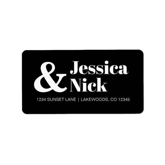Cool Modern Return Address Labels | B&W (Front)