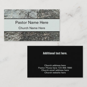 Cool Modern Rock Granite Christian Church Pastor Business Card
