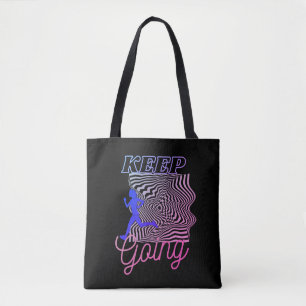 Cool Modern Running Purple Black Tote Bag