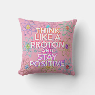 Cool Modern Science Positive Quote Girly Pink Cushion