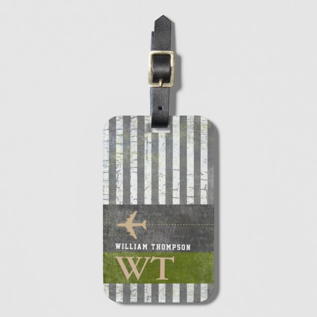 Cool & Modern Striped  Luggage Tag (Front Vertical)