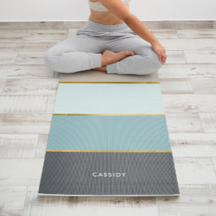 Cool Modern Stripes Personalized  Yoga Mat