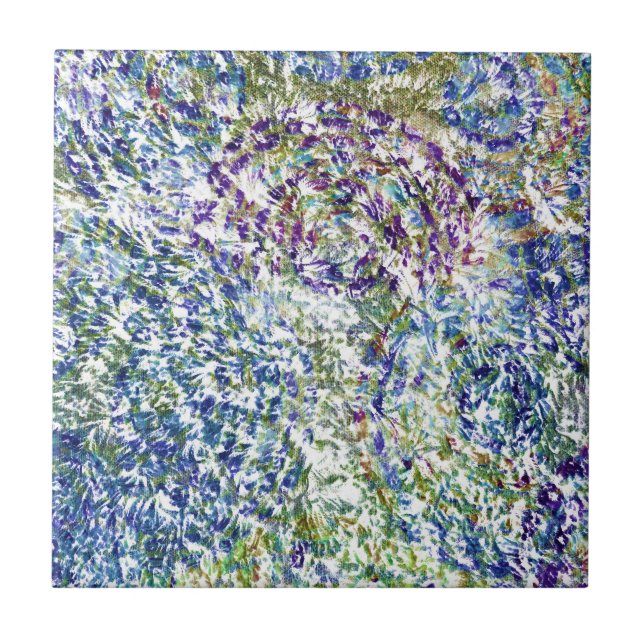 Cool, modern, trendy colourful abstract background ceramic tile (Front)