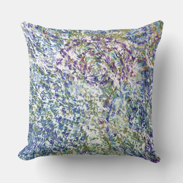 Cool, modern, trendy colourful abstract background cushion (Front)
