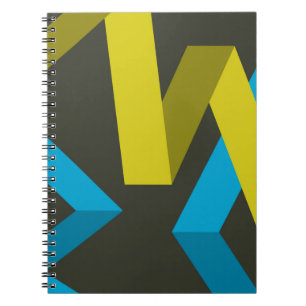 Cool, modern, trendy geometric ways flowing notebook