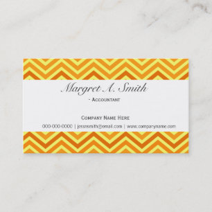 Cool, modern, trendy golden yellow chevron success business card