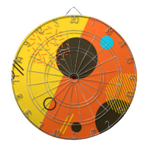 Cool, modern, trendy, urban Memphis illustration Dartboard