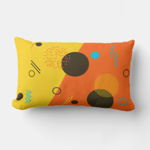 Cool, modern, trendy, urban Memphis illustration Lumbar Cushion