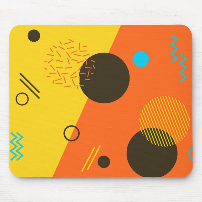 Cool, modern, trendy, urban Memphis illustration Mouse Pad (Front)