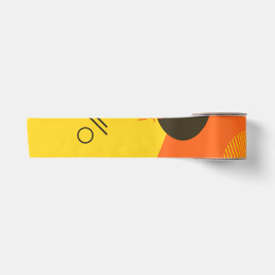 Cool, modern, trendy, urban Memphis illustration Satin Ribbon