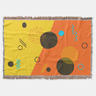Cool, modern, trendy, urban Memphis illustration Throw Blanket
