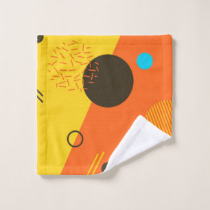 Cool, modern, trendy, urban Memphis illustration Wash Cloth