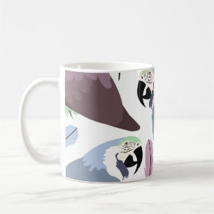 Cool Modern Tropical Parrots Pattern Coffee Mug