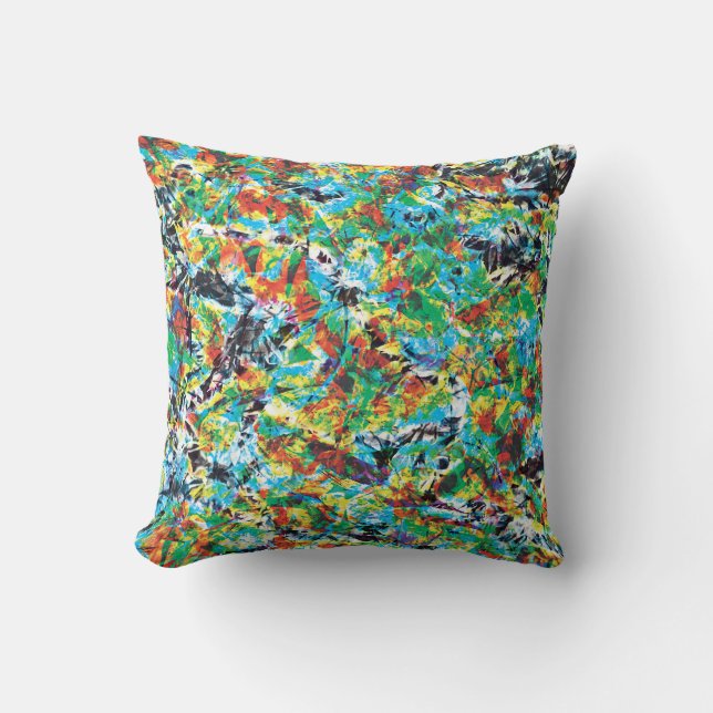 Cool modern unique Abstract Flowers Pattern art Cushion (Front)