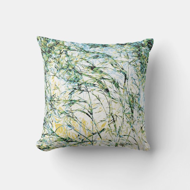 Cool modern unique Abstract Flowers Pattern art Cushion (Front)
