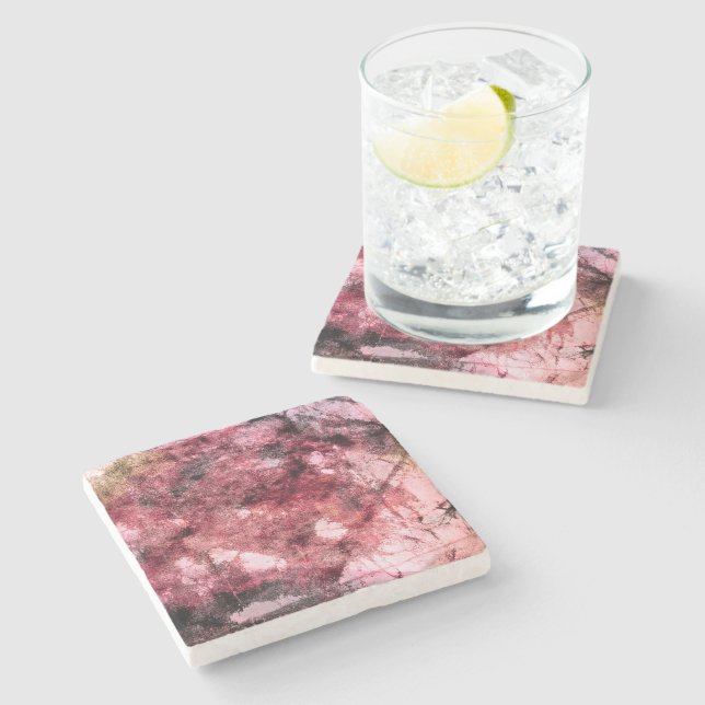 Cool modern unique Abstract Painting art Stone Coaster (Side)