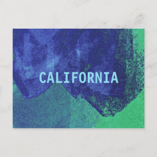 Cool modern unique blue ocean California design Postcard