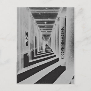 Cool modern unique Copenhagen woman walking Postcard