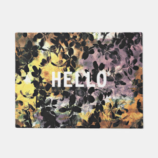 Cool modern unique flowers pattern art doormat