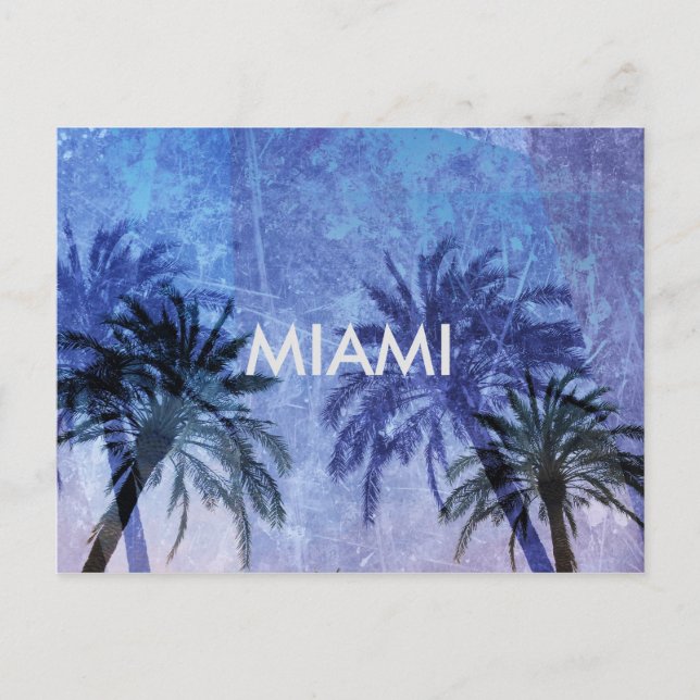 Cool modern unique palm tree Miami design Postcard (Front)