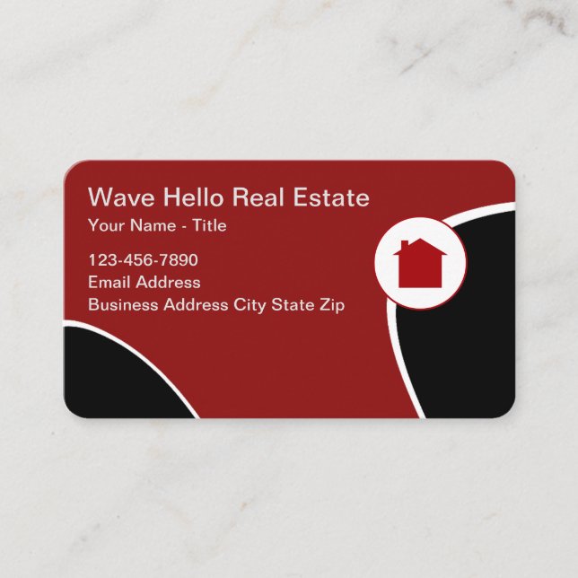 Cool Modern Unique Real Estate Business Cards (Front)