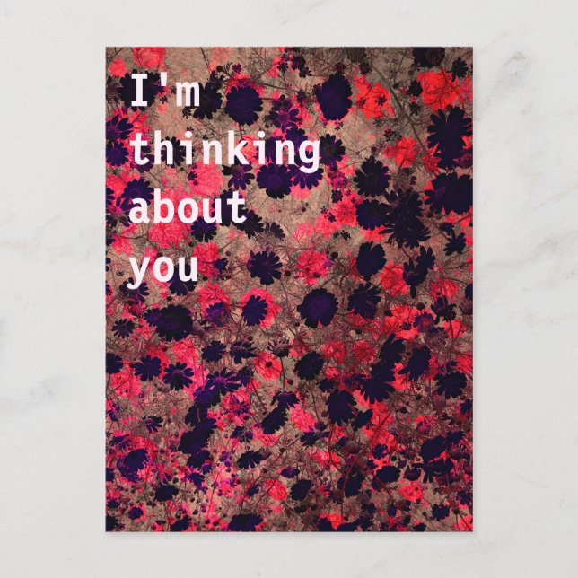 Cool modern unique thinking about you postcard (Front)
