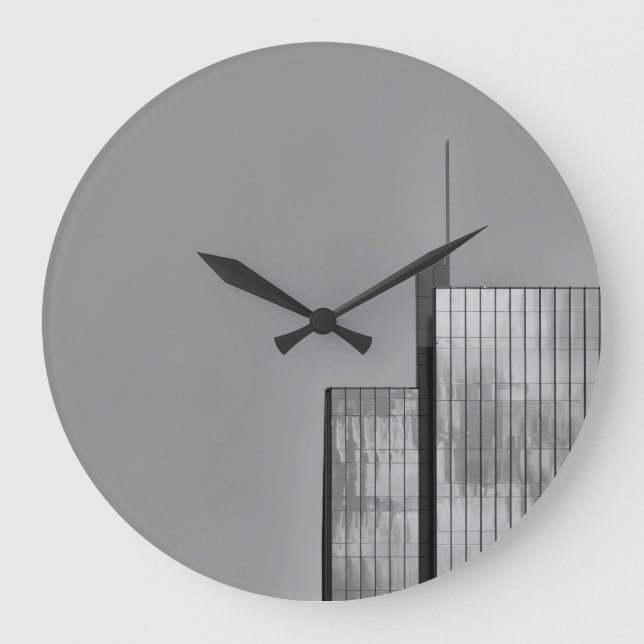 Cool, modern, urban architecture photo large clock (Front)
