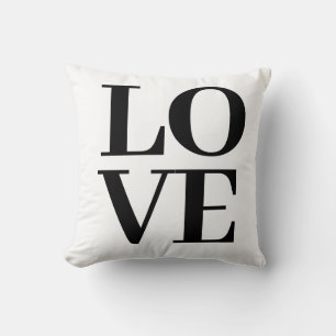 Cool Modern White Black Love  Throw Pillow