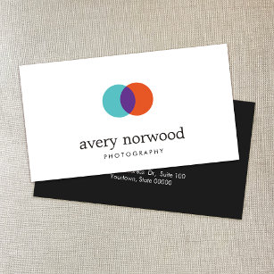 Cool Modern White Photographer Photography Logo Business Card