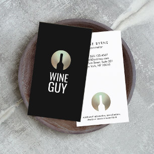 Cool Modern Wine Bottle Sommelier Logo Business Card