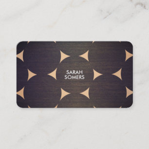 Cool, Modern Wood and Copper Circle Pattern Business Card