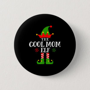 Cool Mom Elf Funny Matching Family Christmas Pajam 6 Cm Round Badge