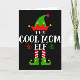 Cool Mom Elf Funny Matching Family Christmas Pajam Card