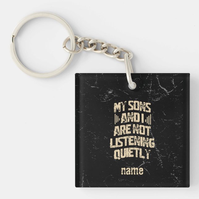 Cool Mom Gift for Rock Mum from Son Key Ring (Front)
