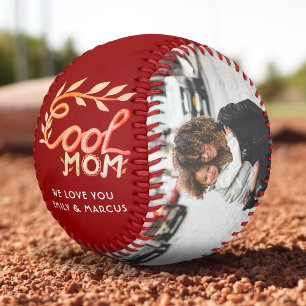 Cool Mom Hand Lettering Mother Keepsake Photo Softball