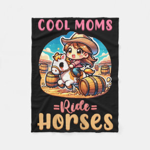 Cool Moms Horses I Equestrian Pony Horse Fan Fleece Blanket