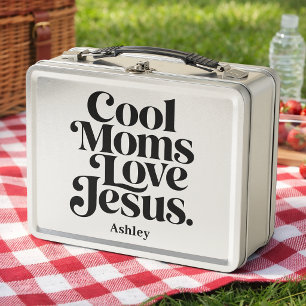 Cool Moms Love Jesus Metal Lunch Box