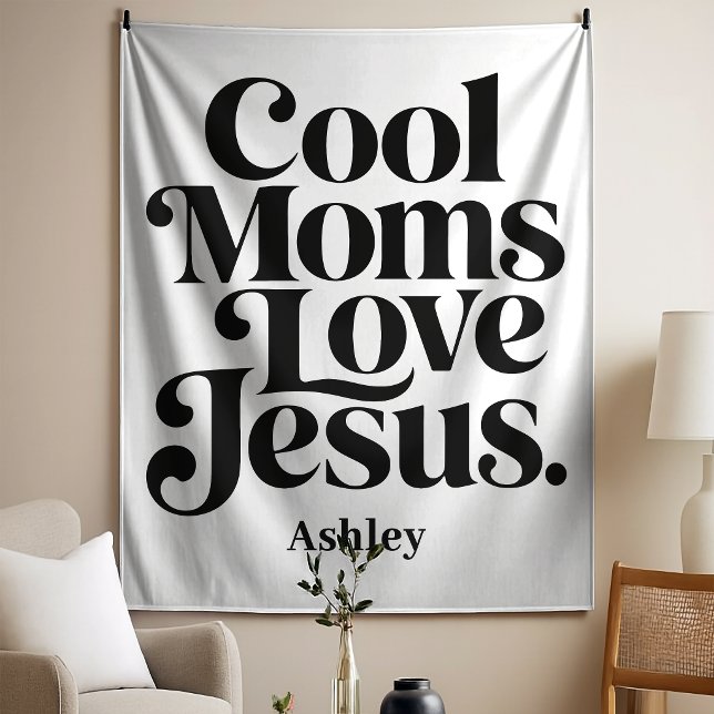 Cool Moms Love Jesus Tapestry (Creator Uploaded)