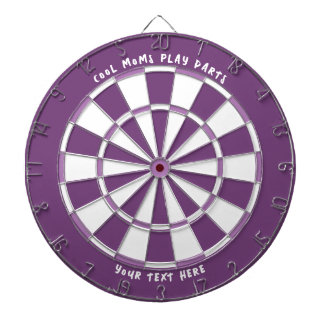 "COOL MOMS PLAY DARTS" w/ Custom Colours & Text Dartboard