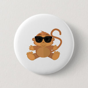 Cool Monkey 6 Cm Round Badge