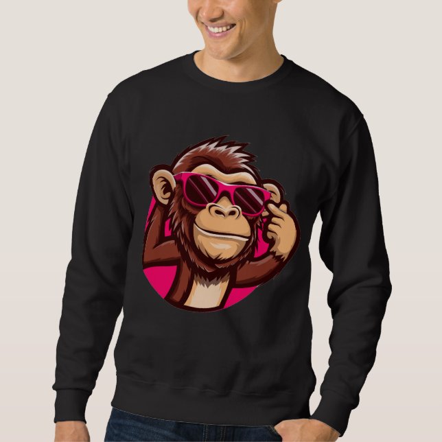 Cool Monkey Black Sweatshirt (Front)