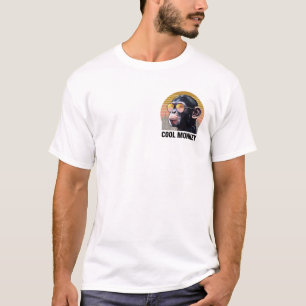 Cool Monkey Chimpanzee Retro Illustration T-Shirt
